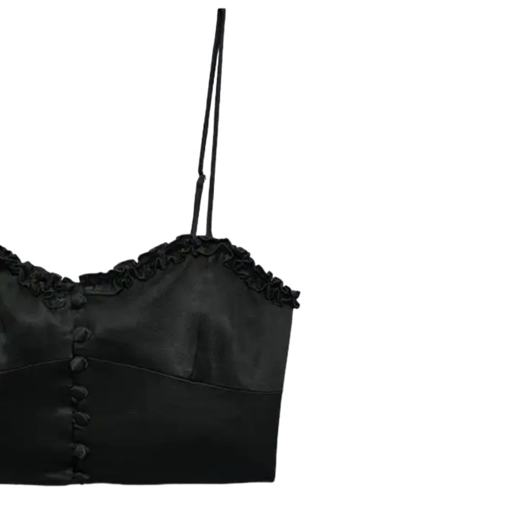 Zara Satin Effect Black Bustier Top - Picture 3 of 10